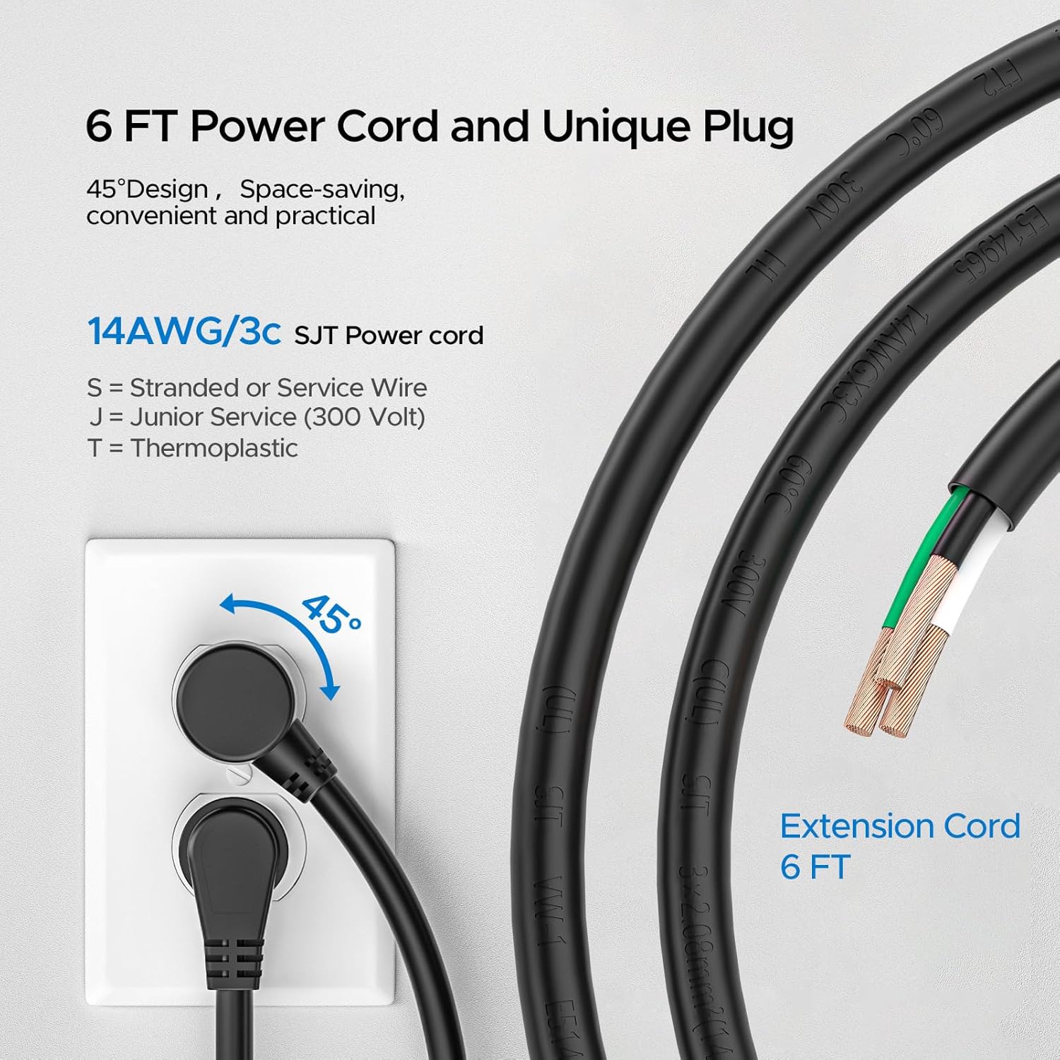 CRST 2 Pack 8 Outlet Metal Heavy Duty Power Strip with Switch, 2100J Surge Protector, Mountable Wide Spaced Workshop Garage Power Strip, 6 FT 14AWG, 15A/1875W