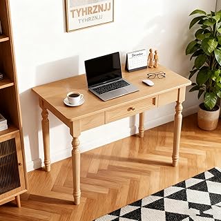 French Country Desk, 31.5 Inch Nature Writing Desk with Drawers, Easy As...