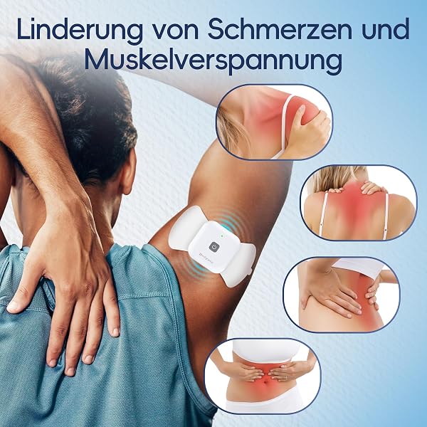 Comfytemp TENS Gerät Kabellos, Tragbar Schmerztherapie Wireless Massagegerät mit 15 Programme 16 Intensitätsstufen für Bein Rücken Schulter Arm Muskelstimulator mit 2 Pads K6101 - 2
