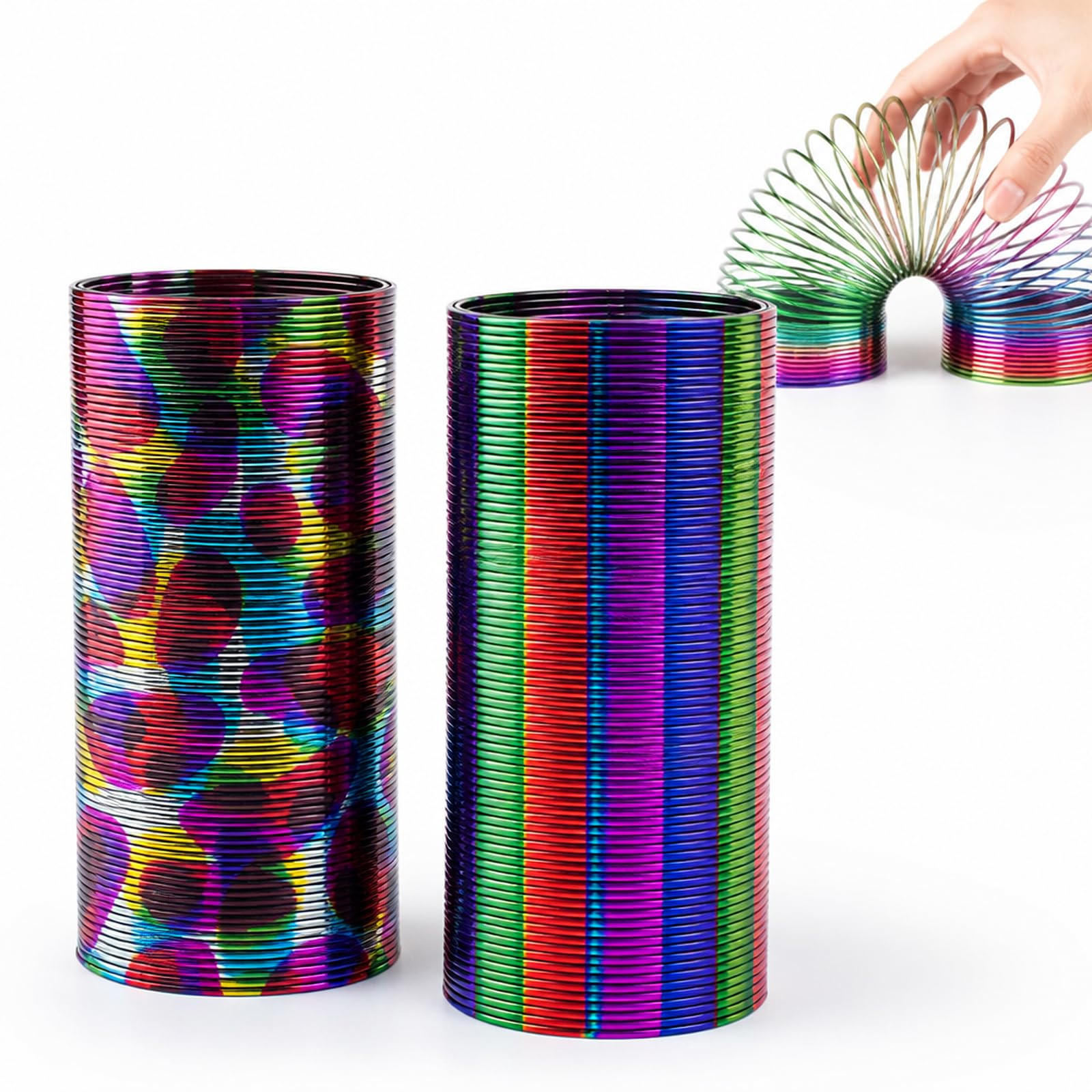 Suwnwk 2Pcs Slinky, Rainbow Slinky for Playful Breaks & Hand Engagement