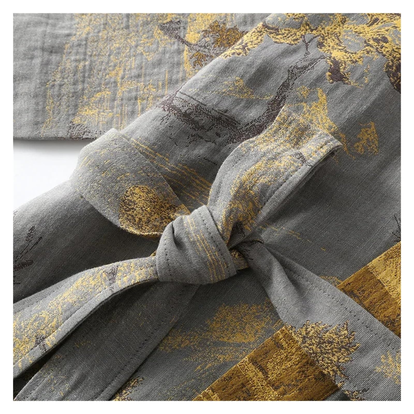 Accappatoio Uomo Accappatoi in Cotone con Cintura for Uomo, Pigiama Estivo Traspirante di Media Lunghezza, in Jacquard Sottile Stampato Primaverile da
