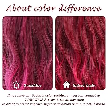 Amazon.com : 7JHH WIGS Hot Pink Long Wig with Dark Root