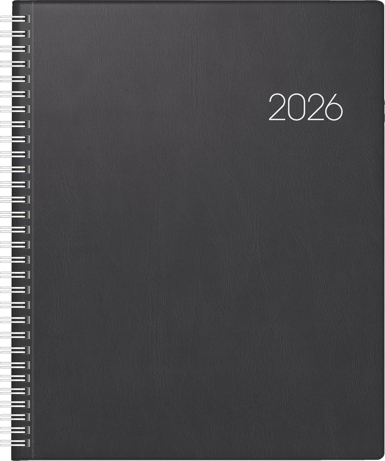 BRUNNEN Book Calendar Model Manager Wt 7 weektimer 2026 | 210 x 260 mm, Plastic, Black