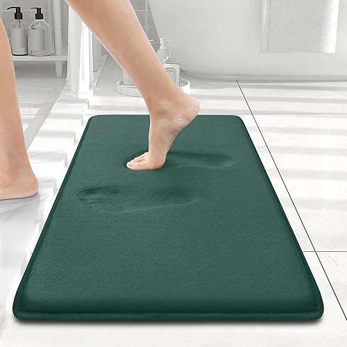 Miniatura 148 de Smiry Tapete de baño de espuma viscoelástica de 24 x 16 pulgadas, extra suave y absorbente, antideslizante, lavable para suelo, ducha y bañera,