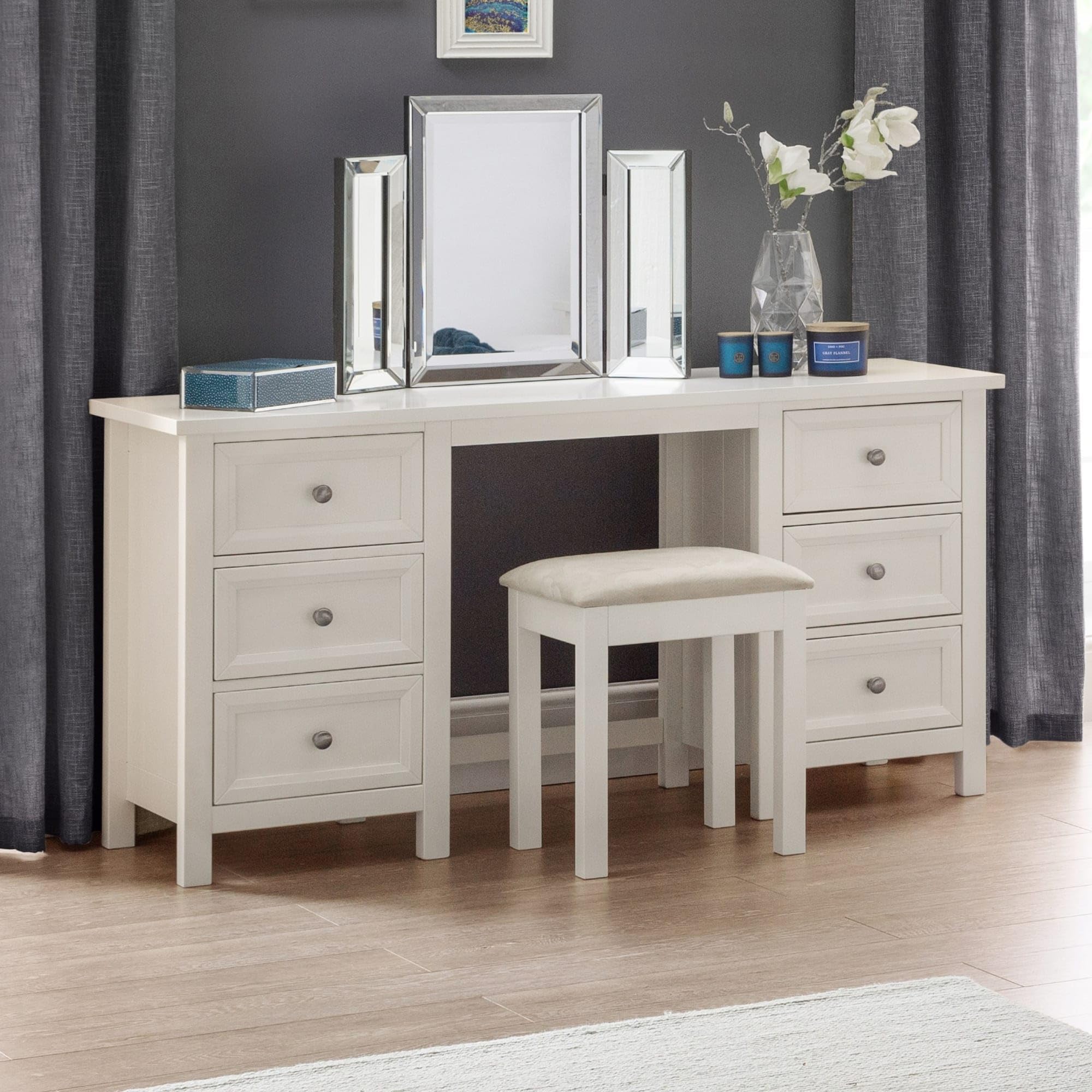 Julian Bowen Surf White Wood Maine Dressing Table