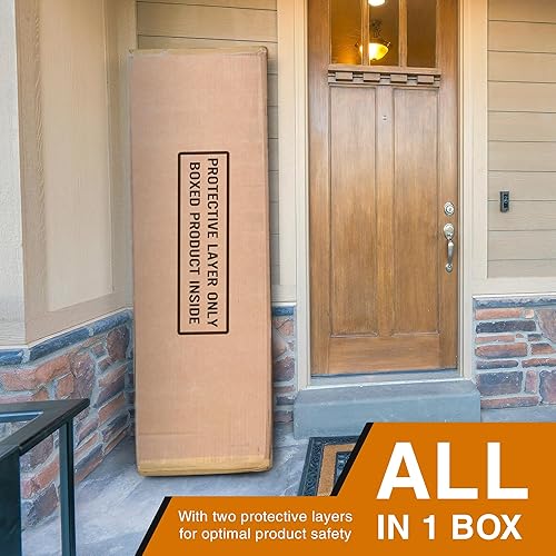 Miniatura 9 de Bosk Base de cama Queen con cabecero, cama de plataforma de madera de acacia maciza, no necesita somier, moderna de mediados de siglo acanalada,