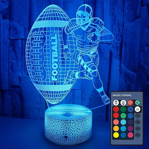 Luz nocturna 3D de béisbol con control remoto y táctil inteligente, 7 colores + 16 colores cambiantes LED regulables, lámpara de noche, el mejor