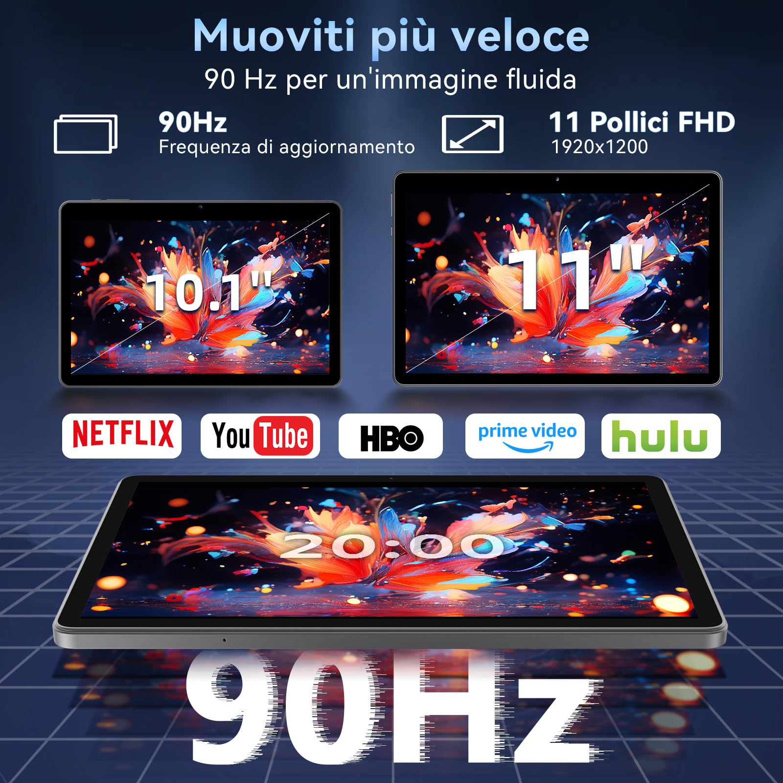 Raemond Tablet 11 pollici Android 16, Tablet Octa-Core, 32 GB RAM + 128 GB ROM (2 TB TF), Display IPS FHD 1920x1200, 8000 mAh, 16 MP + 8 MP, Wi-Fi 5,8 GHz + 2,4 GHz, Widevine L1, BT 5.0, GPS (Grigio)
