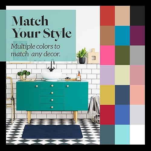 Miniatura 9 de Genteele Tapete de baño de espuma viscoelástica, antideslizante, absorbente, súper acogedor, alfombra de terciopelo para baño (17 pulgadas X 24