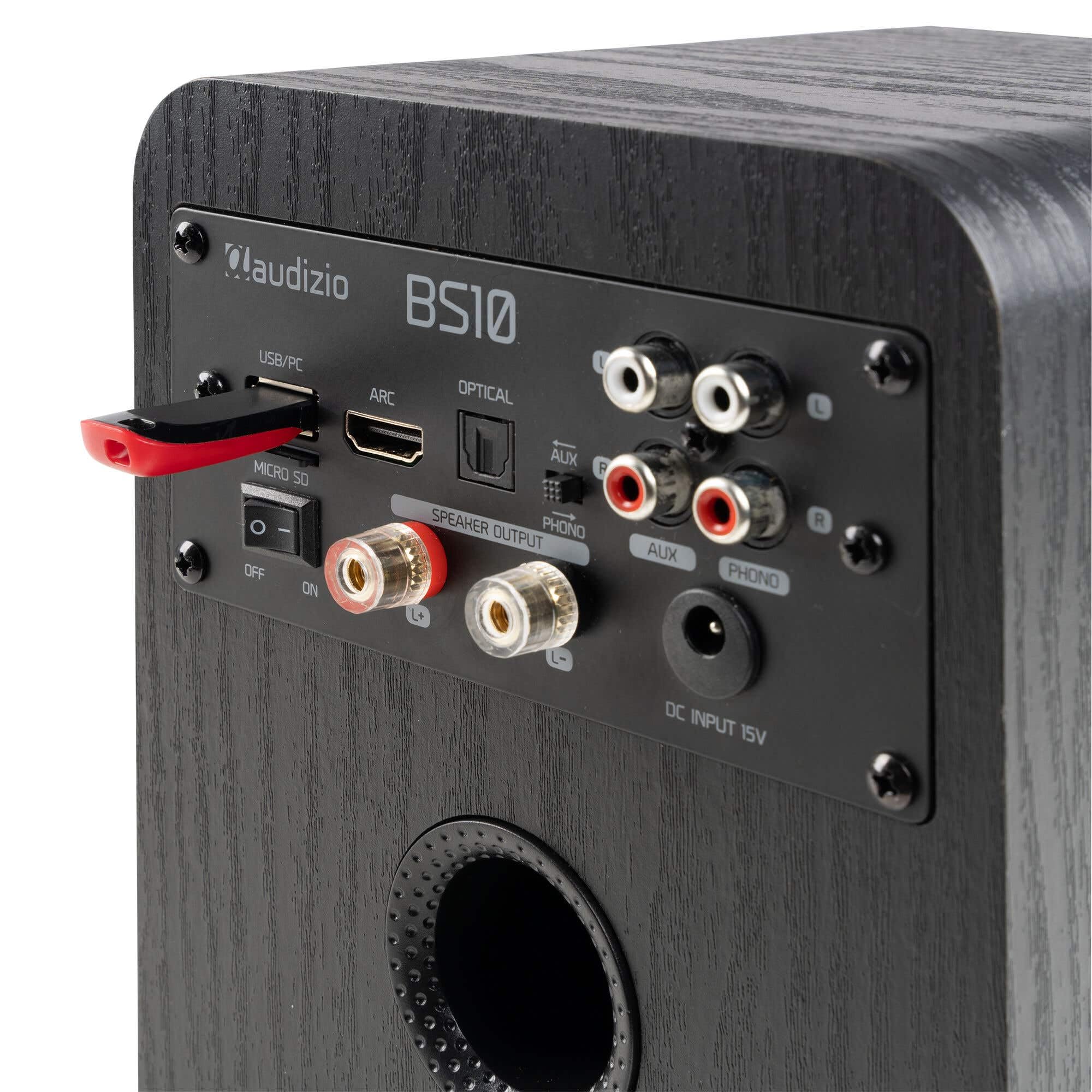 Audizio BS10 Aktivlautsprecher Boxen Paar - 80 Watt Bluetooth HiFi Lautsprecher Set mit HDMI ARC, Optical & RCA - Regal Lautsprecher, Studio Boxen für PC, TV & HiFi - Schwarz