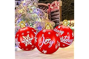 Jetec 3 Pcs Giant Inflatable PVC Christmas Xmas Decorated Ball Xmas Yard...