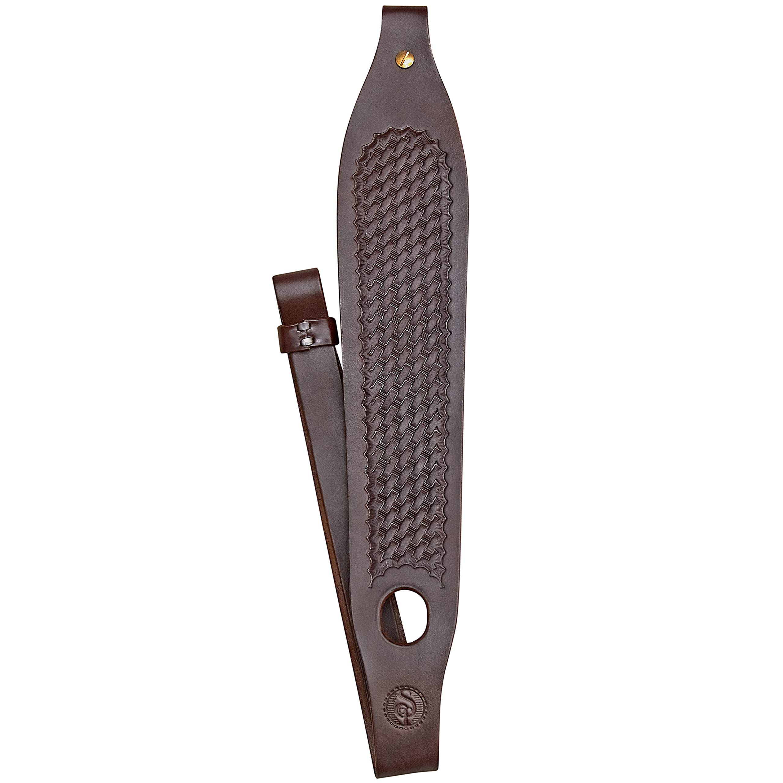 Southern Trapper Genuine Leather Rifle Sling | Adjustable Size and Basketweave Design with Thumb Hole for Comfortable Carry