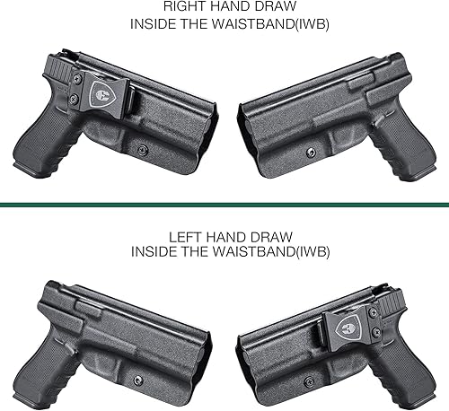 Miniatura 2 de WARRIORLAND Compatible con funda Glock 172231, IWB Kydex Holster Fit G17 Gen 1-5G22 Gen 3-4G31 Gen 3-5 - No compatible con G22 Gen 5, cintura