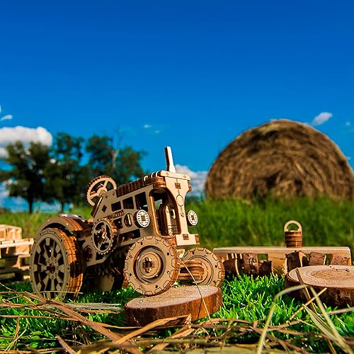 Miniatura 3 de WOODEN.CITY Kit de rompecabezas de madera 3D Tractor - Modelo mecánico de tractor agrícola para adultos y adolescentes, kit de bricolaje de 148