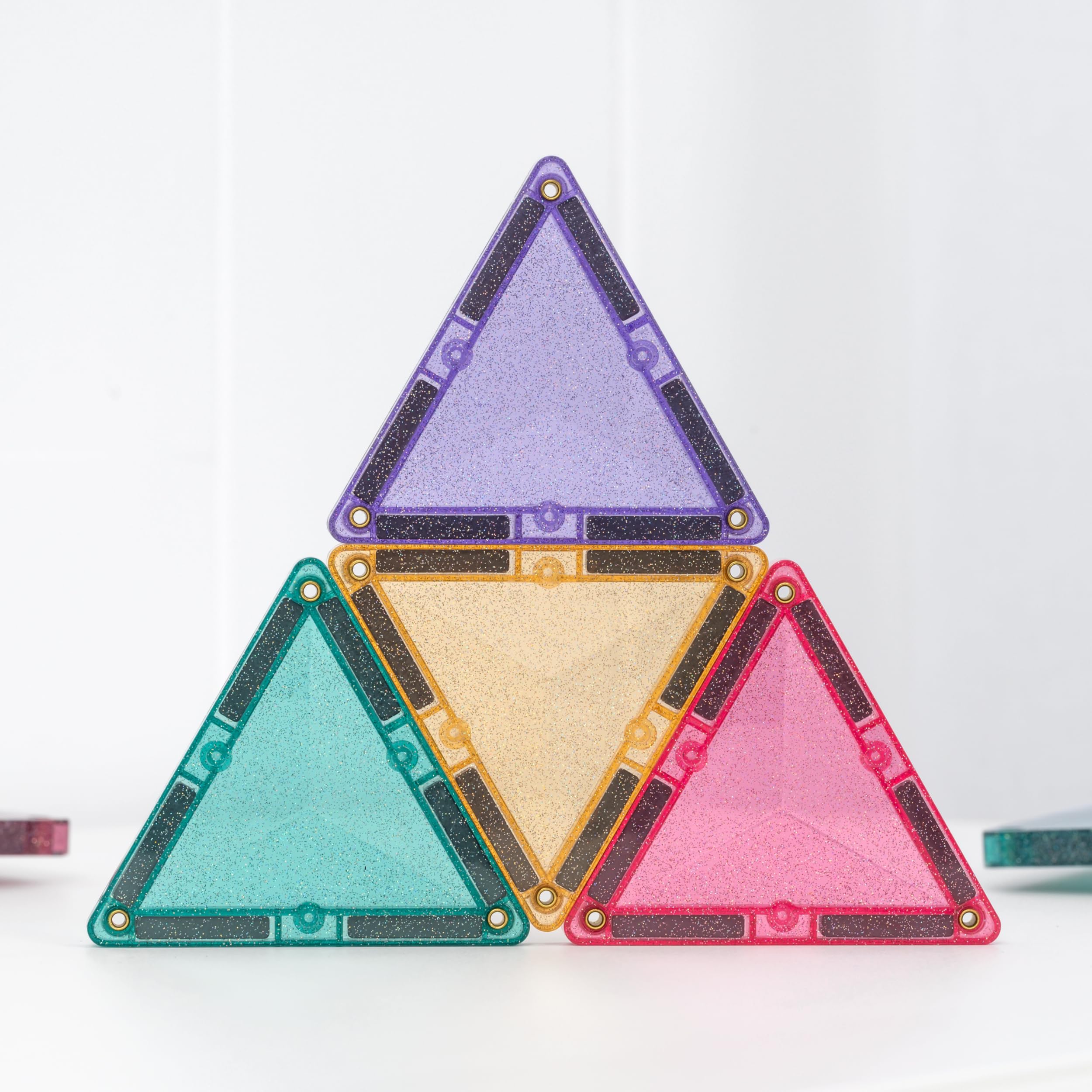 CONNETIX Piastrelle Magnetiche Glitter Pacchetto Castello, 48 Pezzi