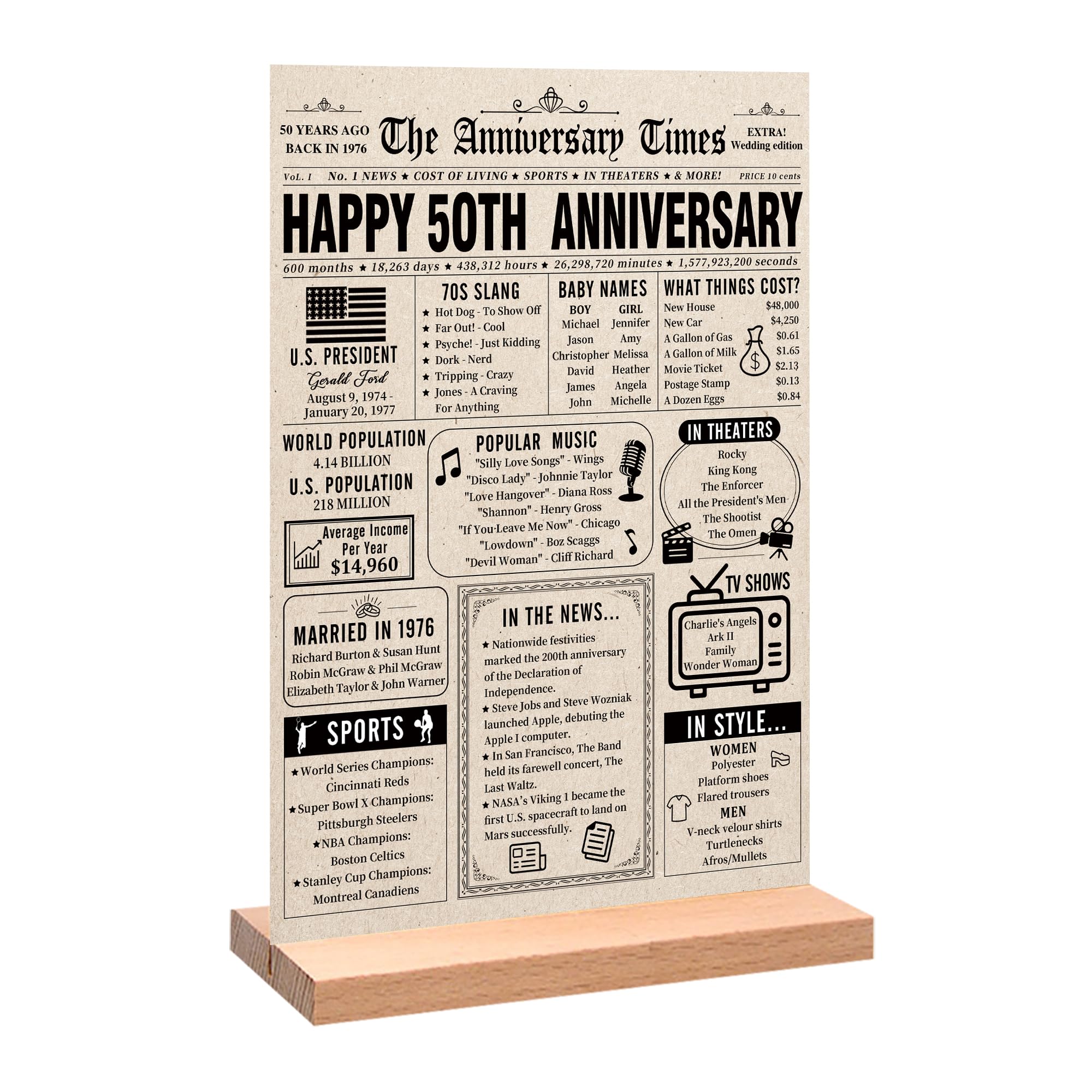 Trgowaul 80th Birthday Decorations Women Men, Vintage Back in 1946 Birthday Poster Acrylic Table Sign with Stand, 80th Anniversary Decor Gifts for Men, Vintage 80 Year Old Party Supplies Decorations — view 20