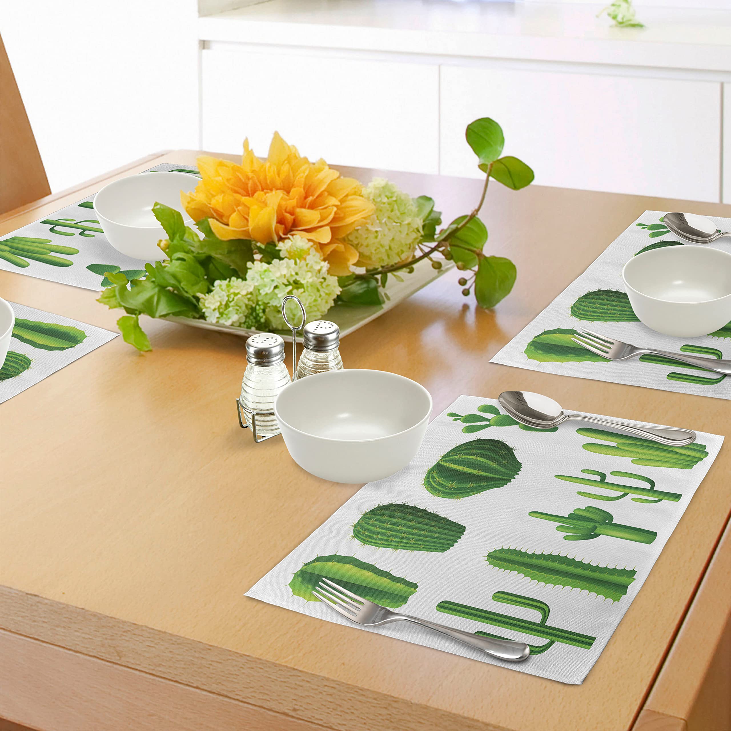 ABAKUHAUS Cactus Tovaglietta Americana Set di 4