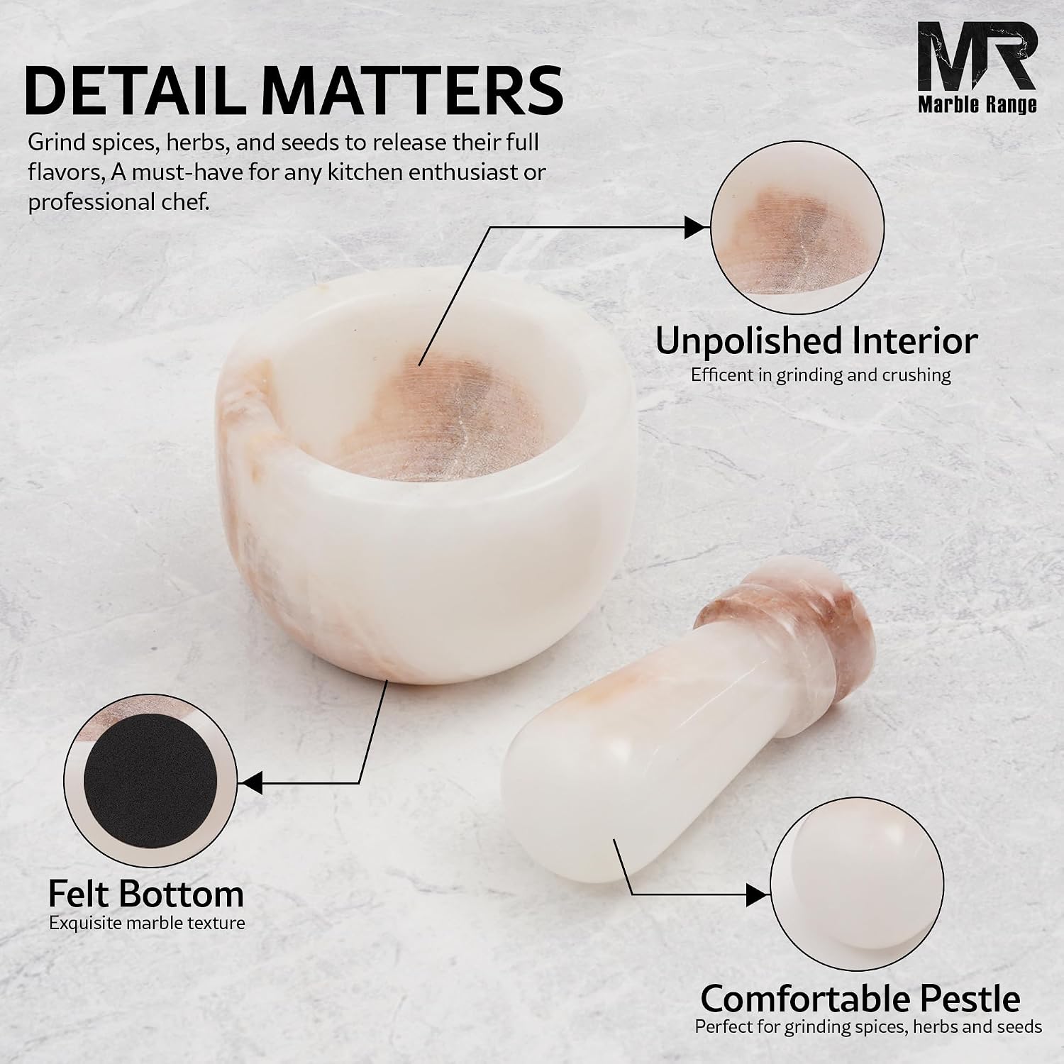 Marble Mini Mortar and Pestle Set White Onyx 3" Inches Handmade