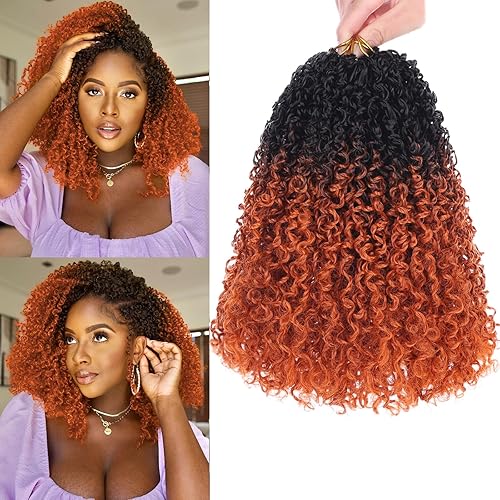 Unionbeauty RSS 24C # - Trenzas de ganchillo preenlazadas de 8 pulgadas, 8 paquetes de cabello corto pretrenzado de ganchillo con rizos de pasión,