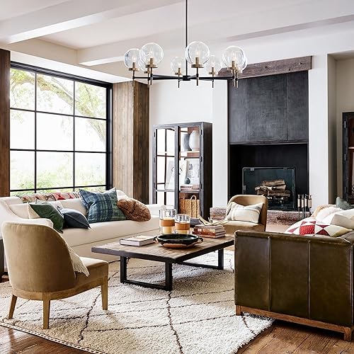 Miniatura 6 de Candelabro redondo con globo de vidrio (48 pulgadas de profundidad)