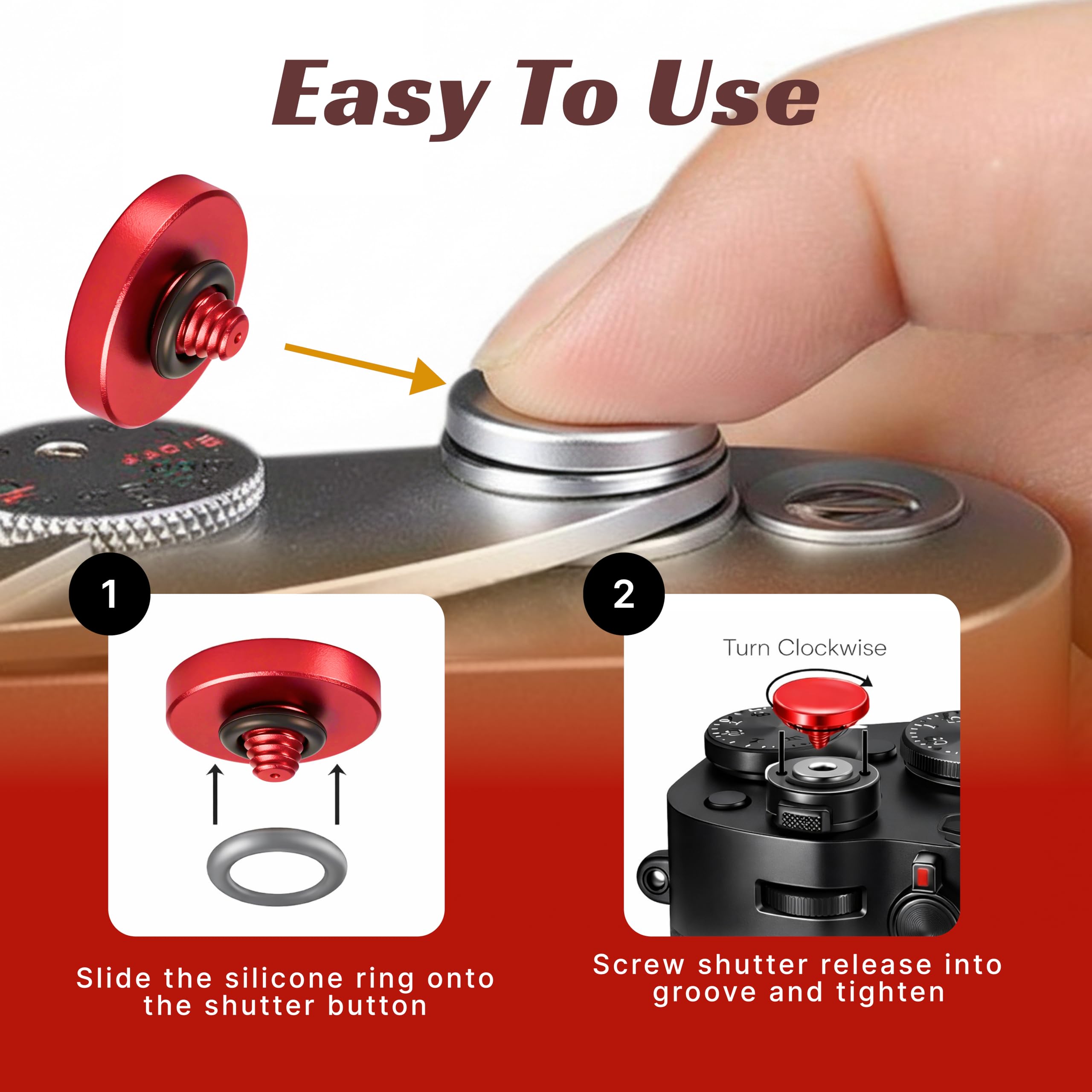 4 Pulsanti Soft Release Concavi – Rosso, Nero, Oro, Argento – Per Fuji, Hasselblad, Canon E Altre