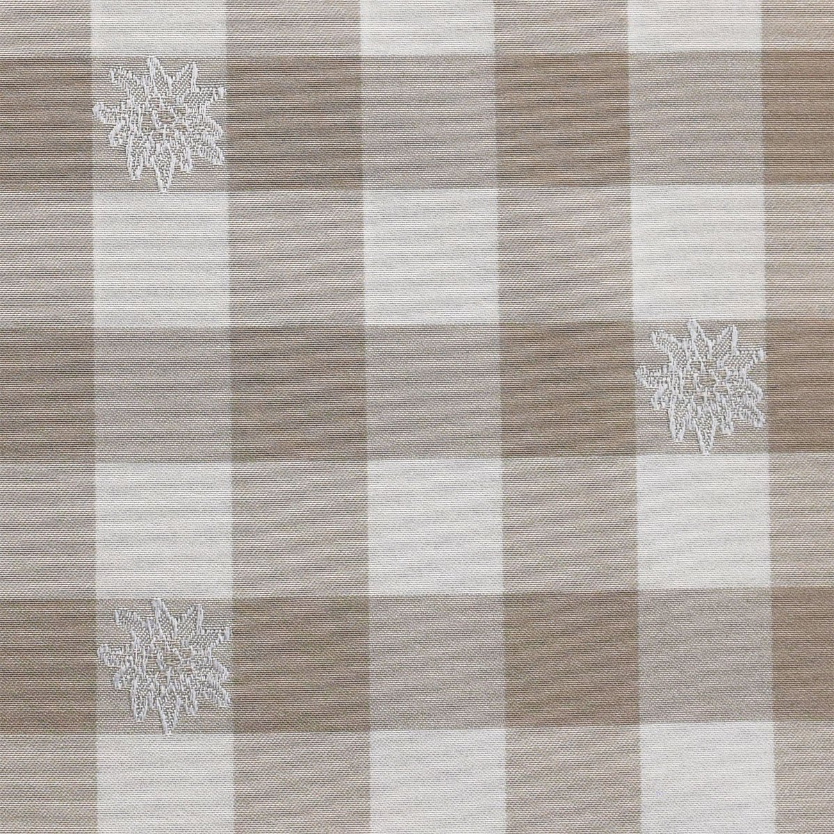 Querbehang Karo Edelweiß Beige | Kurzgardine für den gemütlich-rustikalen Landhaus-Stil | hochwertiger Webstoff beige-weiß kariert mit Reihband | Höhe x Breite 32 x 400 cm