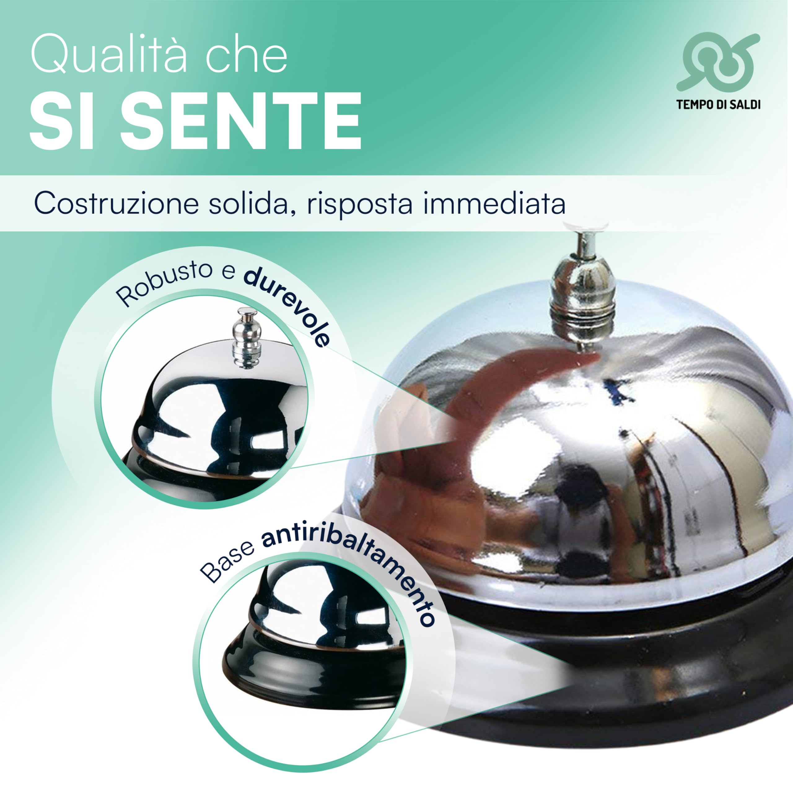 4 Pezzi Campanello da Tavolo, Campanello da Scrivania Campanello per Reception C