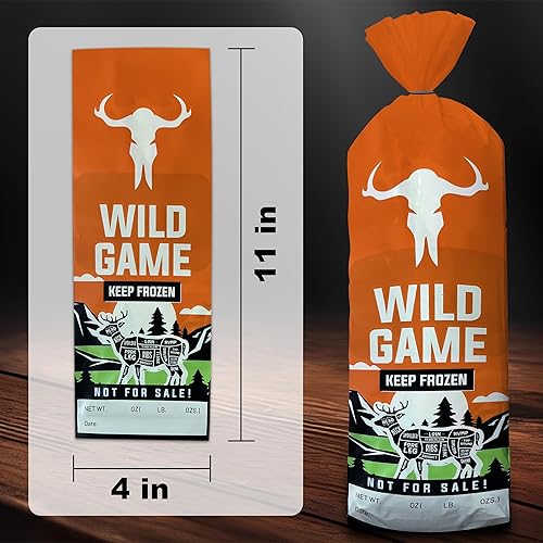 Miniatura 9 de Skywin Wild Game - Bolsas de carne de 3 a 5 libras  6 x 14 pulgadas, paquete de 50 bolsas de carne molida para almacenamiento en congelador, bolsas