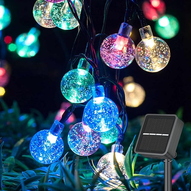 STANBOW Solar String Lights Outdoor Garden, 31FT/10M 50 LED Solar Powered Fairy Lights with 8 Modes, Waterproof Crystal Ball Outdoor Lights for Tree, Garden, Patio, Yard, Home, Party (Multicolored)