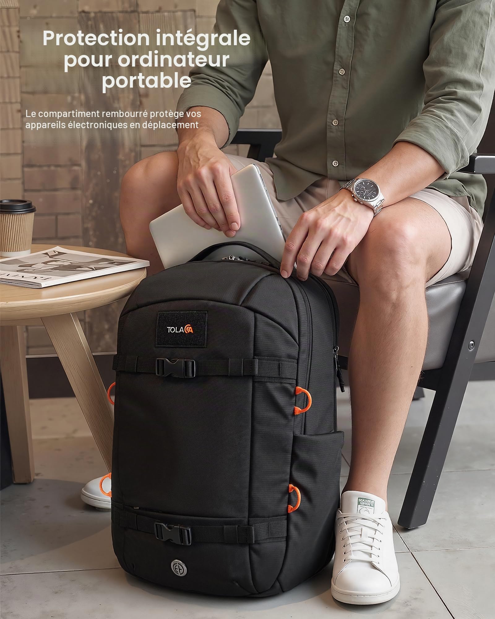Tolaccea Sac à Dos Ordinateur Portable 30L, 15,6", Voyage et Bagage Cabine