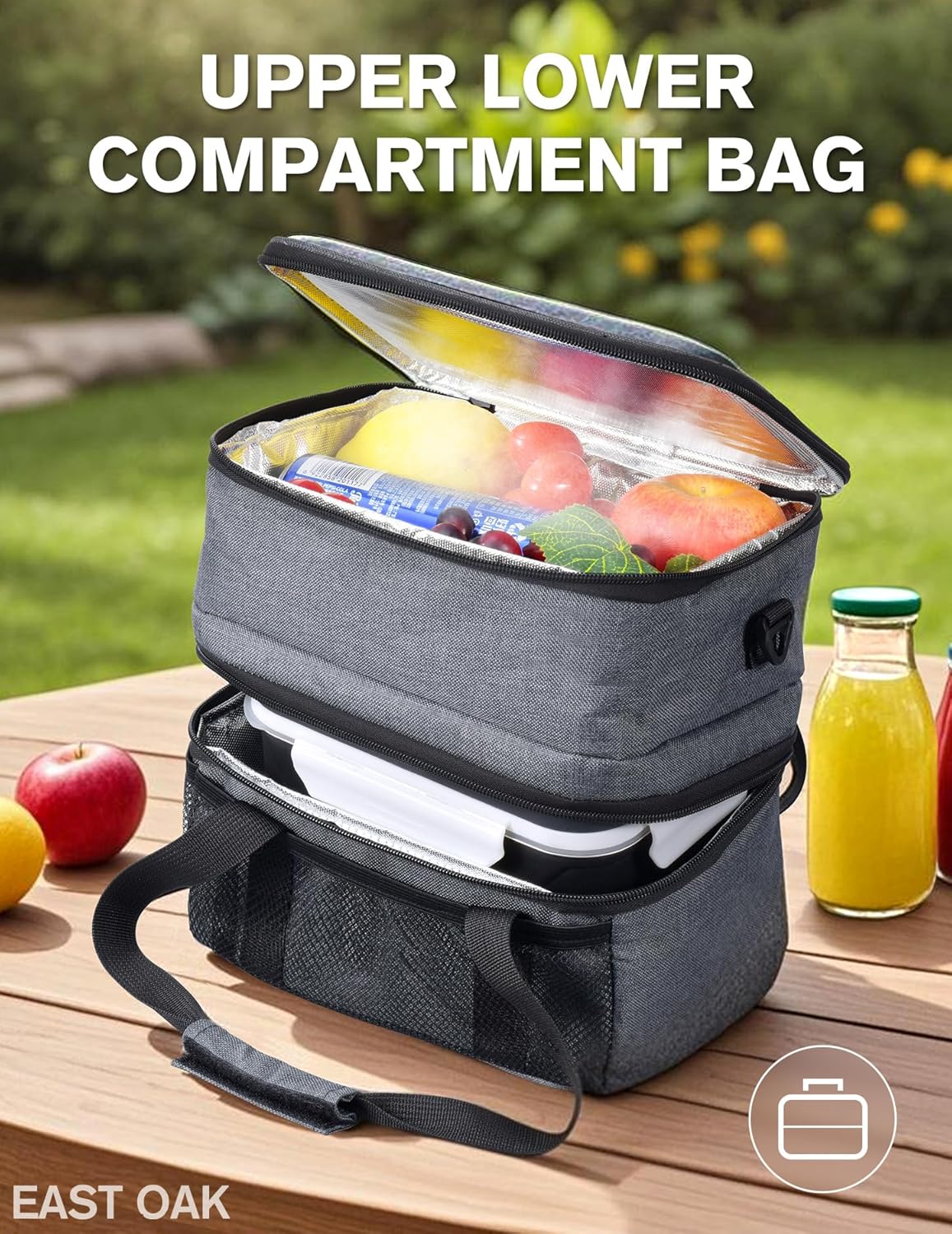 EAST OAK Cordless Electric Lunch Box for Adults, Heated Lunch Box Battery Powered with Automatic Heating, 5.5 Cups Portable Food Warmer with Insulated Carry Bag - Image 5