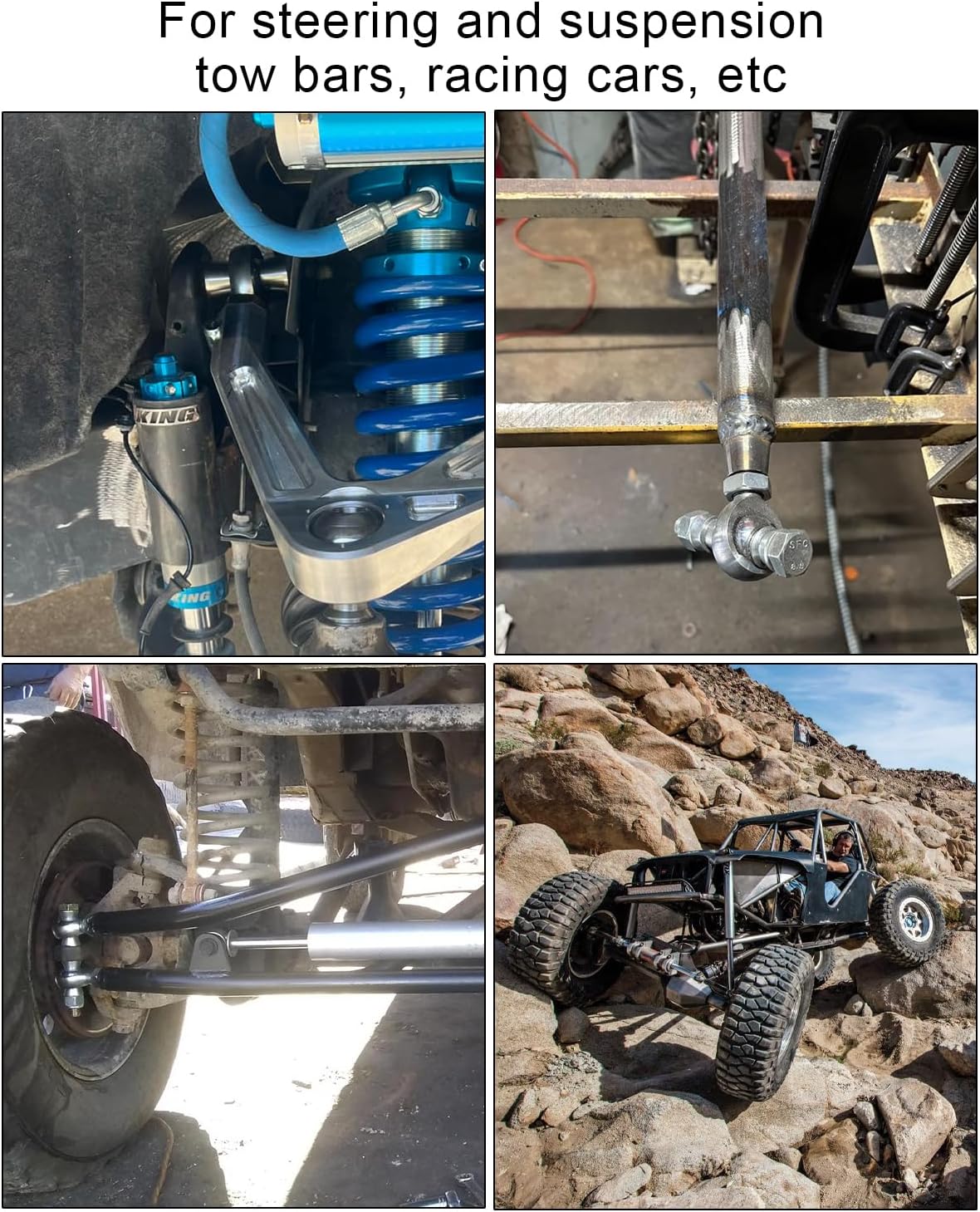 3/4" Heim Joint Rod End with Jam Nuts, Left and Right Hand Thread Chromoly Joints Panhard Rod End Kit, Rod End Bearing Heim Joints Spherical Rod End Steering Shaft Support, 2 Pack