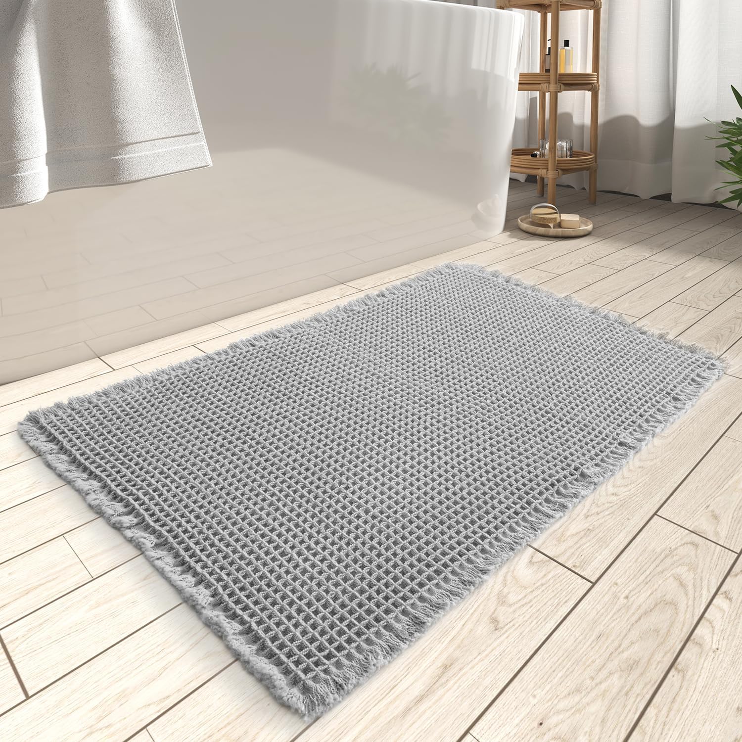 SHIMOH Waffle Bath Mat, Super Absorbent NonSlip Bath Mats