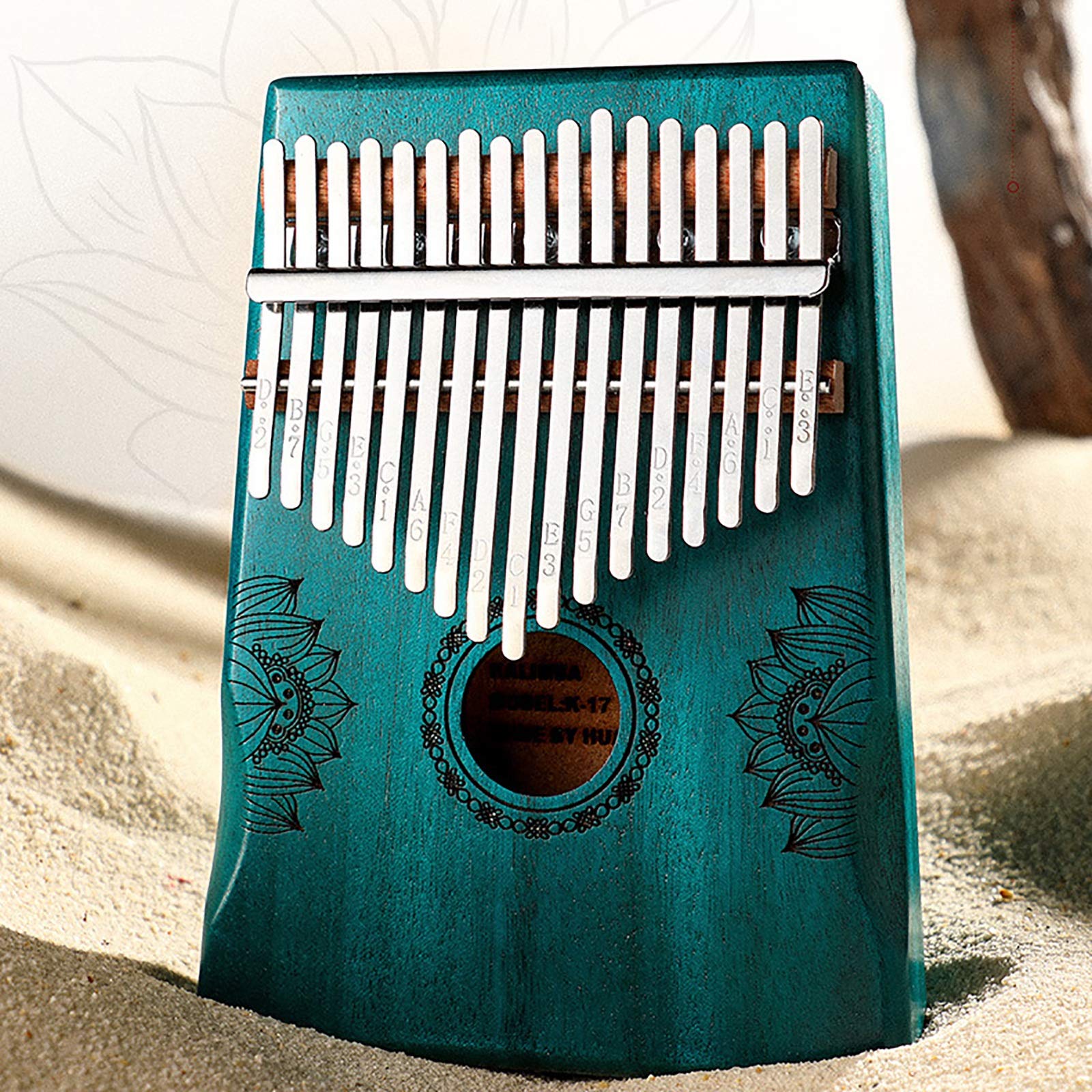 Kalimba Thumb Piano 17 Claves, Mbira Sanza portátil con Martillo de Ajuste y folleto de Estudio, Regalo para niños Adolescentes Adultos Principiantes Profesionales (Color : B1)