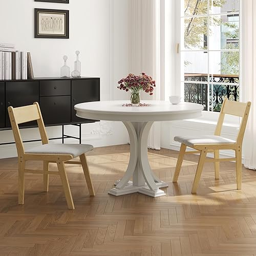 Miniatura 4 de Juego de 4 sillas de comedor para cocina del hogar, sillas laterales tapizadas de tela moderna para comedor y restaurante, sillas de color madera