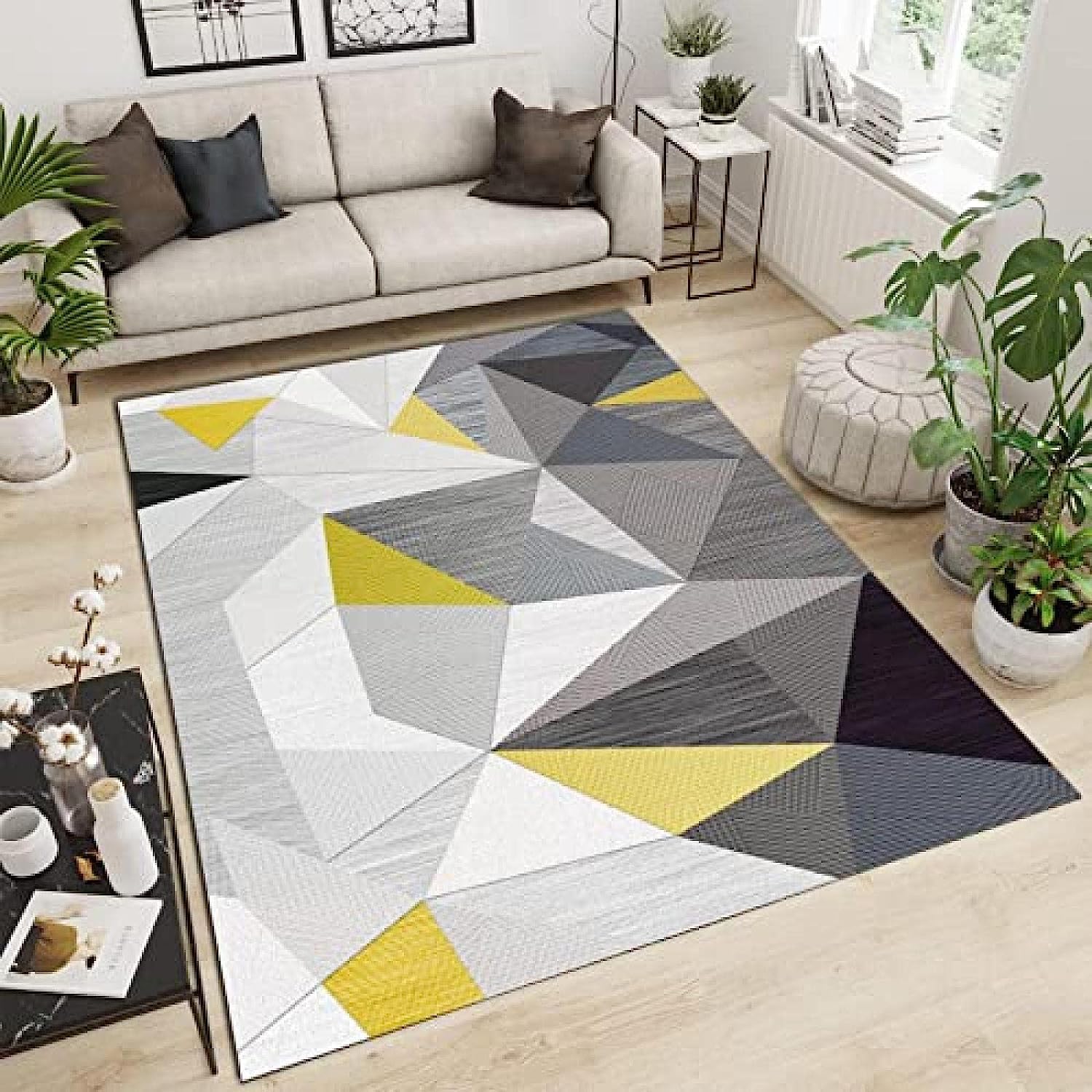 ABCarpet Tappeto Didattico Per Aula Con 24 Posti A Sedere - Triangoli Colorati, Morbido E Antiscivolo