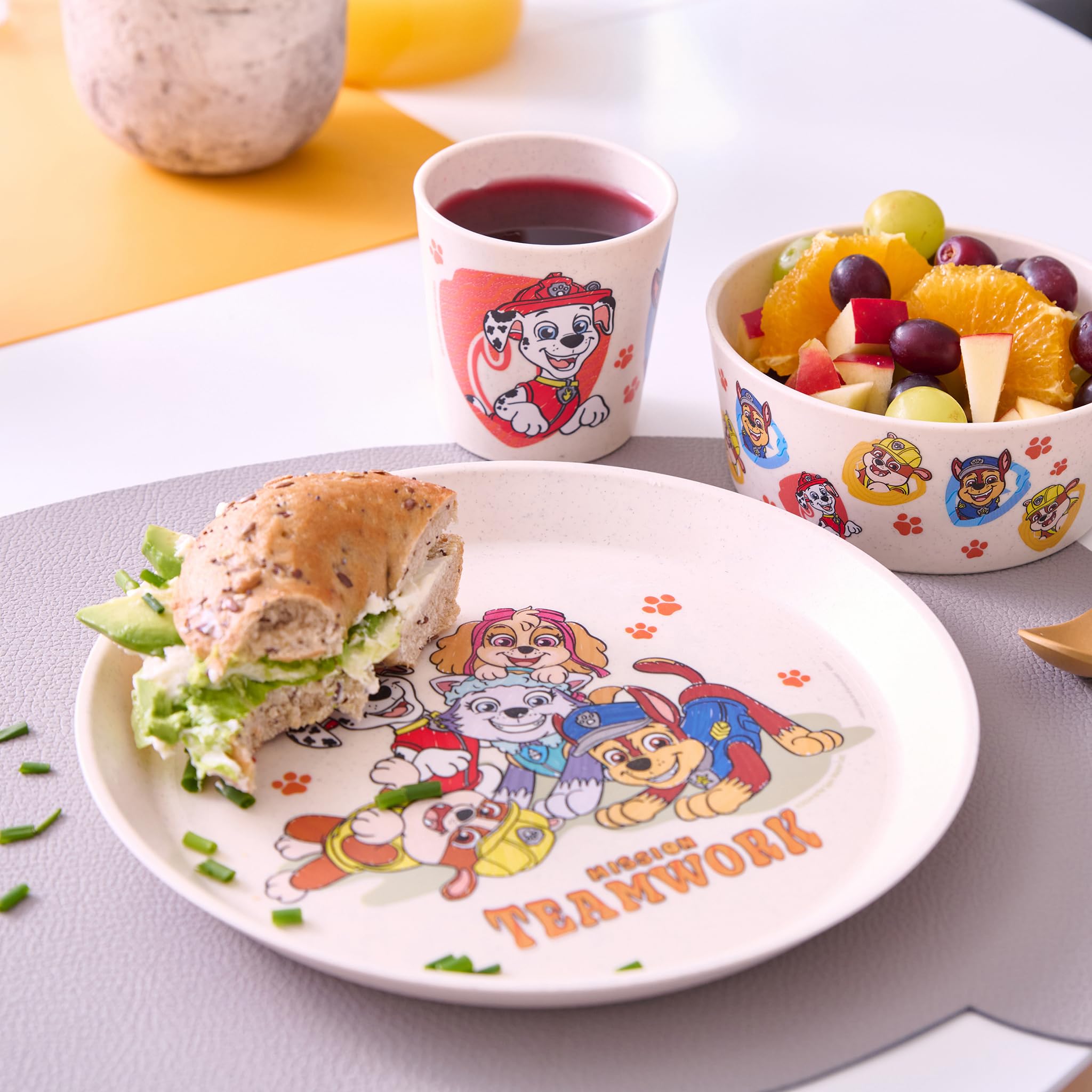 Koziol Stoviglie per bambini Paw Patrol Grow, 3 pezzi, sabbia