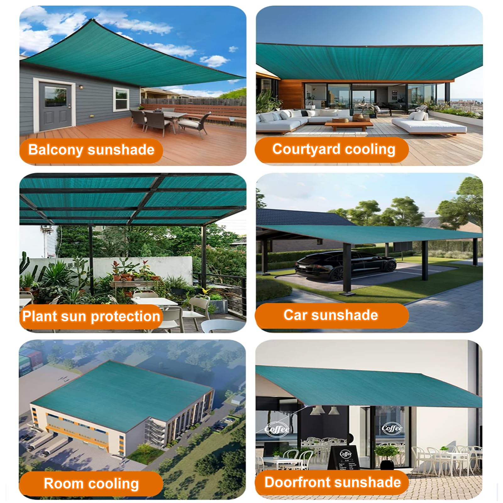 Sun Shade Net,Malla Sombreadora con Ojales,Bloqueador Solar Sombra Paño Ligera y Transpirable,Tasa de Sombreado 90%,Malla de Ocultación para Patio/Azotea/Garden (7x10m)