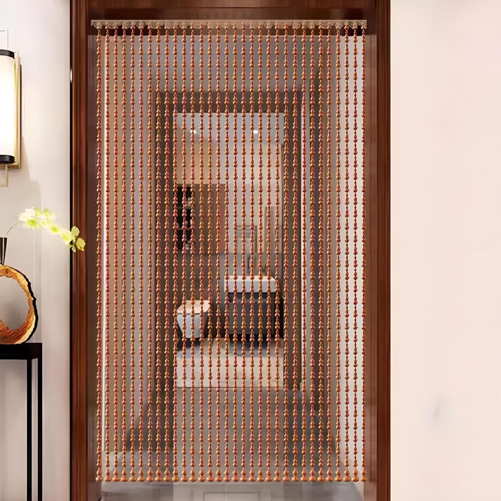Rideau de perles en bois résistant pour dissimuler un vis-à-vis sur balcon et fenêtre
