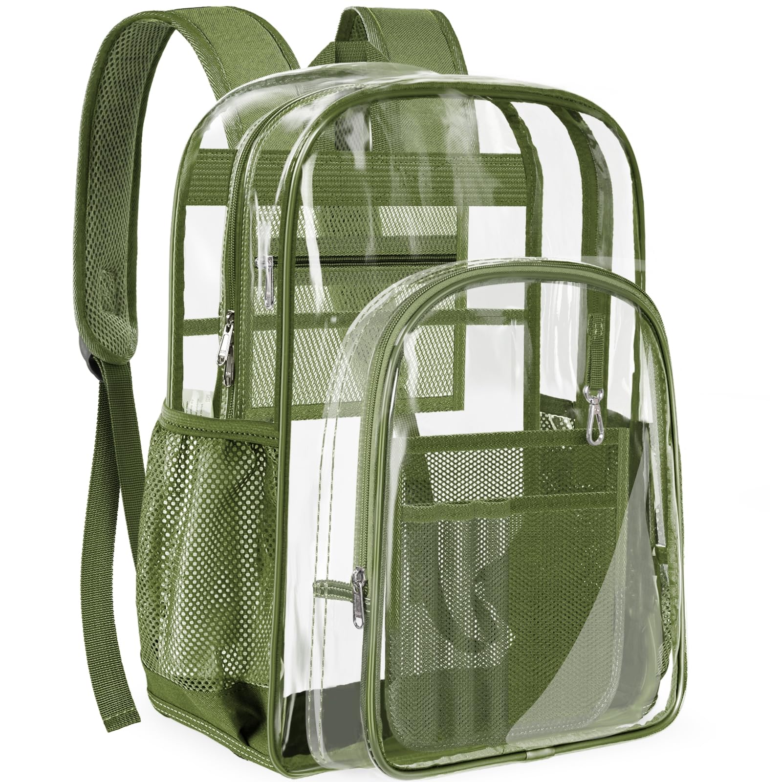 PAMANO Clear Backpack Transparent Heavy Duty School PVC Bookbag See Through Bag Boys and Girls for College Work Travel Security