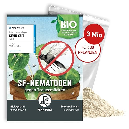 Plantura SF-Nematoden gegen Trauermücken, für 3 m²/ ca. 30 Pflanzen, 3 Mio Nützlinge