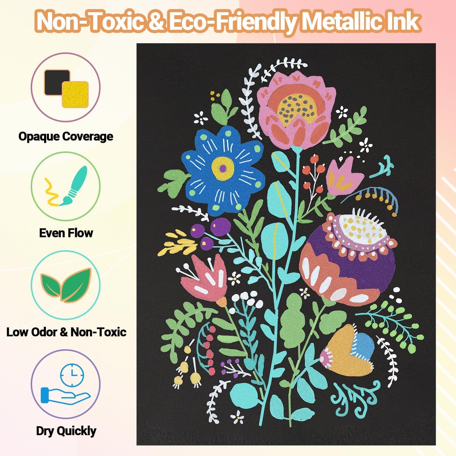 DAPAWIN Metallic Markers for Scrapbooking: 12 Scrapbook Markers, Scrapbook Metallic Pens for Black Paper, Rock, DIY Card Decorative, Wedding, Graduation Scrapbook Supplies, Dual Tips Scrapbooking Pens - Image 3