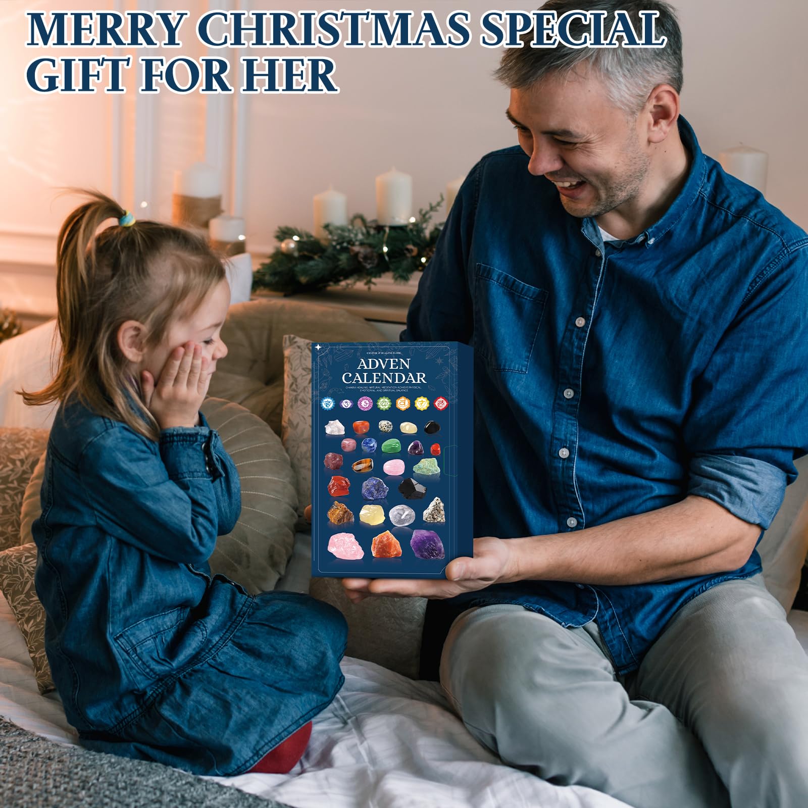 Calendario De Adviento 2025 De Piedras Y Cristales – 24 Días De Gemas Con Pulsera, Lupa, Llavero Y Collar – Regalo Navideño Para Niños