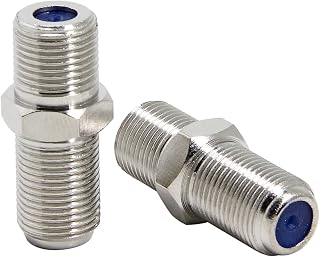 Coaxial Cable Connector, 3GHz F81 Barrel Splice Adapter Coax Coupler, RFAdapter F Female to Female for TV Antenna Cable and RG6 Cable Extension, Wall Plate