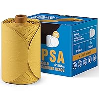 Vista 14 de S SATC 100 unidades de discos de lija PSA dorados de 6 pulgadas, rollo de papel de lija de grano 800 con parte trasera adhesiva para madera