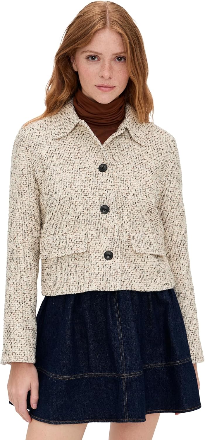 Madewell Women's Tweed Shirt Collar Jacket