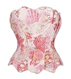 Colorful Printed Corset Tops Push Up Belted Bustier Bodice Boned Slim Overbust Body Shapewear