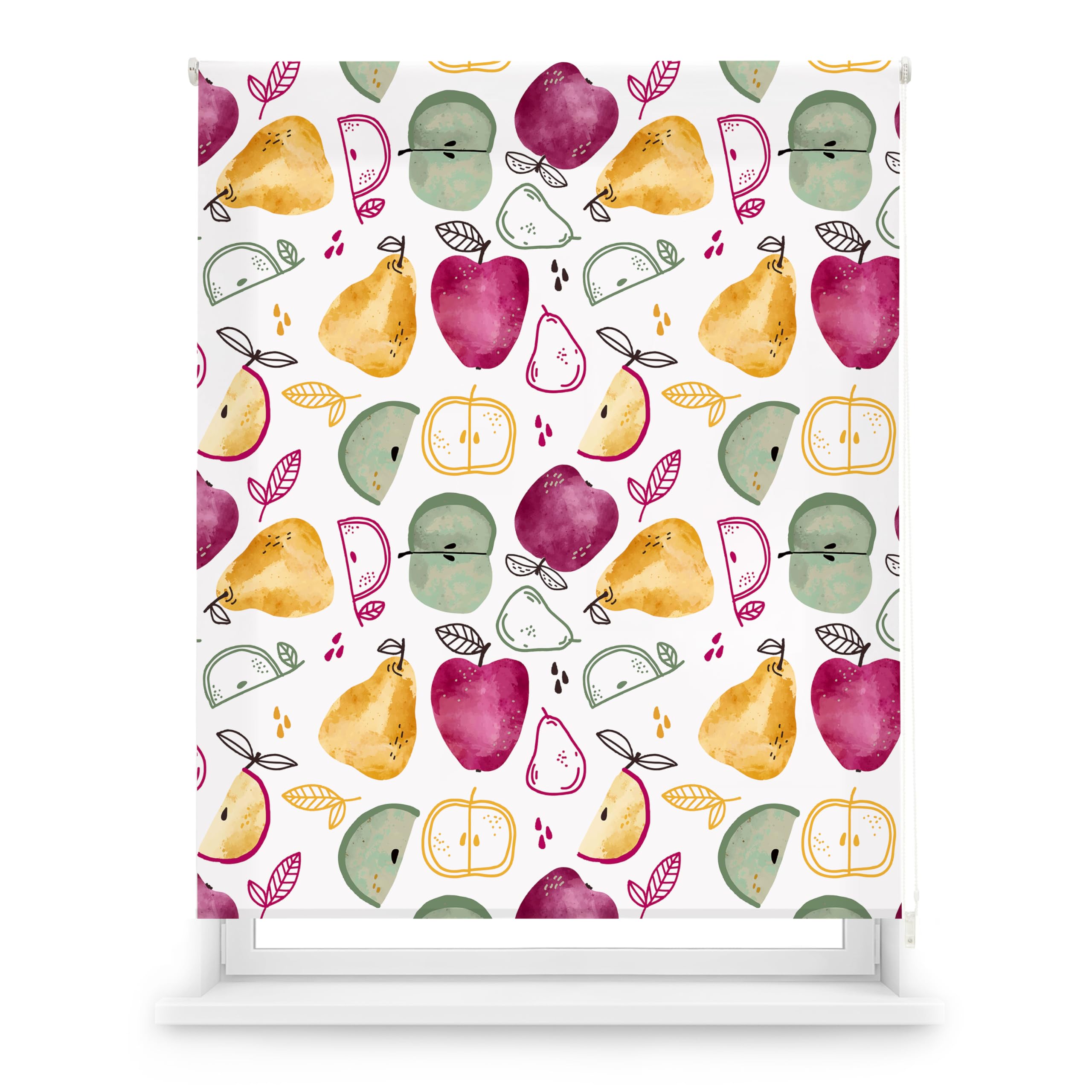 Blindecor Digital | Estor Enrollable Translúcido Estampado |Familia Cocina| Modelo C-Applepie | 130 x 180 cm (Ancho por Alto) Tamaño de la Tela 126 x 175 cm | Estores para Ventanas