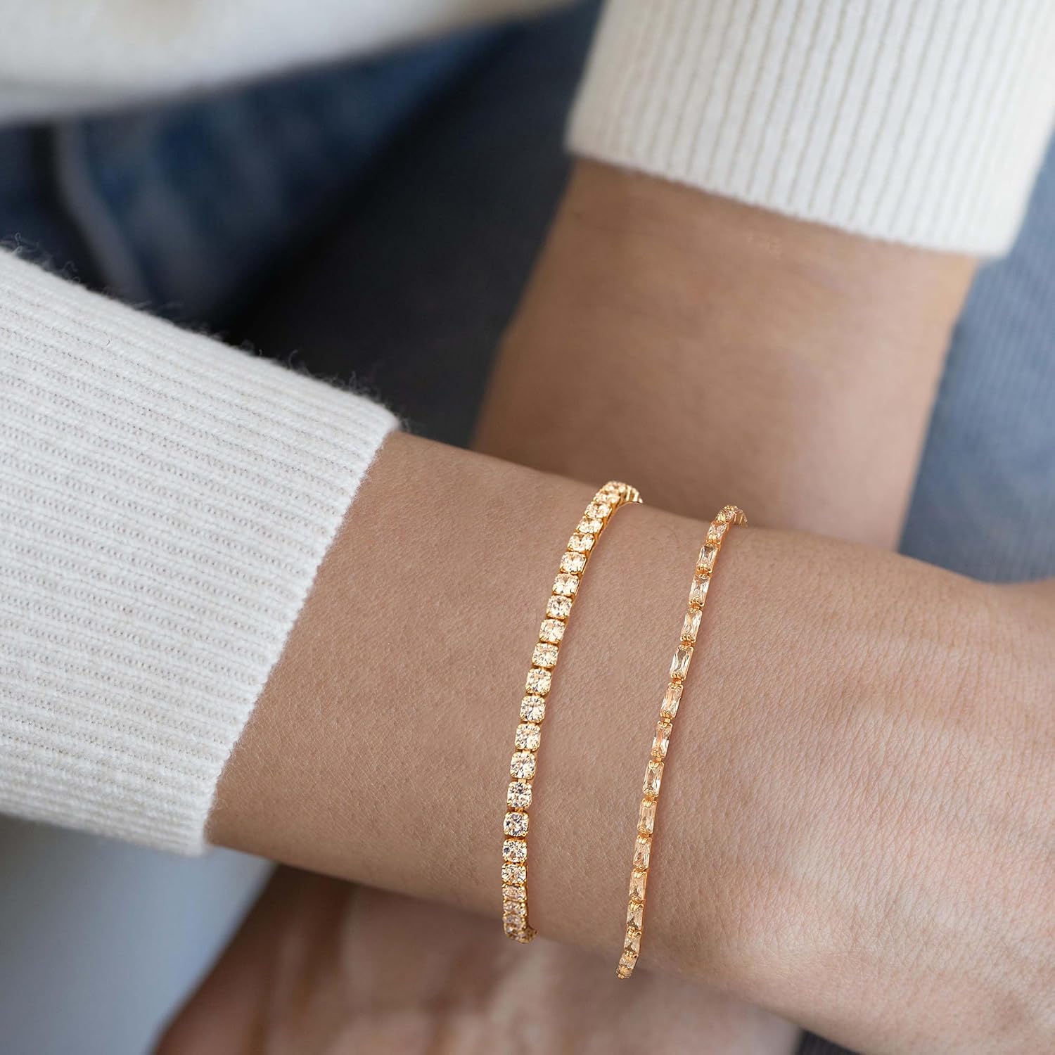 MTMY Gold Chain Bracelet for Women 14K Gold Plated Dainty Bracelets with Adjustable Chain Cute Bracelet Gold Trendy Jewelry - Image 5