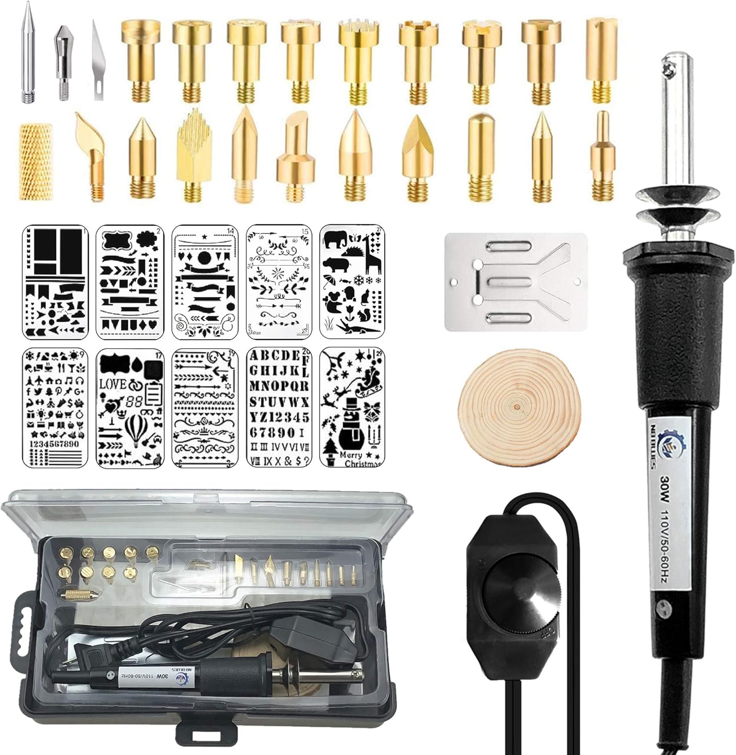 NB Blues 30W Wood Burning Kit with 22pcs Tips /10PCS